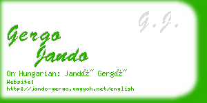 gergo jando business card